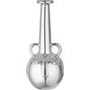 GILDE Vaso decorativo per il viso - Vaso grande in ceramica argento smaltato - decorazione soggiorno regalo di compleanno - Colore: argento altezza 38 cm