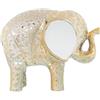 DRW Figura di un elefante in ceramica in oro e bianco 9x21x17 cm