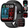 YYKY Smartwatch ECG+HRV uomo donna,1,96Smartwatch con funzione telefono,frequenza cardiaca SPO2 PPG contapassi pressione sanguigna temperatura corporea sonno pulsante SOS fitness tracker per Android/iOS