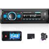 SIXTOP Dab+ Autoradio 1 Din con Bluetooth Digital Media Player FM Radio Supporto EQ Comandi al Volante, Lettore MP3 con telecomando ingresso USB/AUX/scheda FM/TF + scheda SD 32G