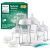 Philips Avent Natural Response set regalo in vetro con 3 biberon da 120 ml e 2 da 240 ml, 2 ciucci Philips Avent ultra soft 0-6 mesi, spazzola per biberon, senza BPA (modello SCD879/11)