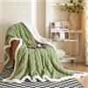 QOFLY Coperta soffice, 150 x 200 cm, colore verde, calda, per l'autunno e l'inverno, XL, coperta in pile double-face