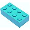 LEGO 20 Mattoncino 2x4 Azzurro Medio