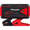 Povasee Booster Avviamento Auto, 3000A Avviatore Emergenza per Auto per Veicoli 12V (Fino a 10L Gas/8L Diesel), Avviatore Batteria Auto con LED a 2 Uscite USB, Jump Starter Auto con Cavi di Emergenza