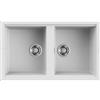 Elleci LKB45096 Lavello 2 vasche Sopratop 86 x 51 cm finitura Keratek White 96 Best 450