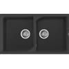 Elleci LGE45040 Lavello 2 vasche Sopratop 86 x 50 cm finitura Granitek Matt Nero 40 Ego 400