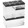 OMADA Design Set di 3 porta spezie + 4 contenitori mattoncino per alimenti con coperchio impilabile e recipiente trasparente di alta qualità - Linea Brickstore