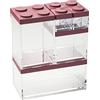 OMADA Design Set di 3 Porta spezie + 4 contenitori mattoncino per Alimenti con Coperchio impilabile e recipiente Trasparente di Alta qualità - Linea Brickstore