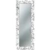Lupia - Specchio da Parete Moderno 44x127 cm, Mirror Fantasy Calle White, Cornice Stampata in Legno, Specchiera per Camera da Letto, Ingresso, Soggiorno, Cornice in Legno Grigio, Vetro di Riflettenza