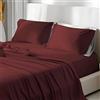 Clara Home Milano CLARA HOME Completo Lenzuola Matrimoniale 2 Piazze Cotone Color Bordeaux Tinta Unita, Set con Federe per Guanciali, Ideale per tutte le Stagioni, Made in Italy