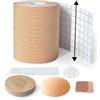 Mystic Curves 4 in 1 Set Premium Boob Tape Push Up Seno | Nastro Adesivo Cerotti Largo 7,5cm*5m + Coppie di Copricapezzoli 2 in Silicone Riutilizzabili + 10 Monouso + Nastro per Abiti | Push-Up per Grandi | A a D