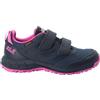 Jack Wolfskin Woodland Texapore Low VC K, Scarpe da Ginnastica, Blu/Rosa, 34 EU