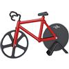 Küchenprofi Tagliapizza BIKE, acciaio inox e plastica, ruote antiaderenti, monopattino da bicicletta con supporto, per pizza, torta di fiamme, pane pita, rosso-nero