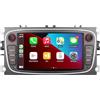 LXKLSZ Autoradio compatibile con Wireless Carplay Android Auto per Ford Focus S-MAX C-MAX KUGA con touch screen da IPS/Bluetooth/Mirror Link/FM/AM/USB Colore nero