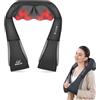 Snailax Shiatsu Massaggiatore per collo con calore, impastare spalle e schiena, 4D Deep Tissue, cuscino massaggiante per casa e ufficio, ideale come regalo di Natale per donne e uomini