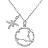 Qings Collana Segno Zodiacale Donna - Bff Collane Argento 925 Ciondoli Pesci Bejelit, Regalo per Bambine e Ragazze Bambina