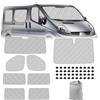 JinsenTGG 8 Pezzi Tappetino Termico Sostituzione per Renault Trafic 2015-2024/Vivaro 2014-2018/NV300 2014-2021/Talento 2016-2020 alle SWB, Protezione Solare per Parabrezza, Visiere Parasole Pieghevoli