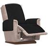 JTWEB Copripoltrona Relax con antiscivolo, 1 posto, con cinghie regolabili di larghezza 2,5 cm, colore: nero