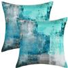 Set di 2 federe per cuscini a righe geometriche, 40 x 40 cm