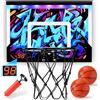 Ikaif Canestro da Basket per Bambini con Punteggio Automatico, 2 Palline, Rete E Pompa - Set da Gioco per Bambini da Interno/Esterno, Perfetto per Sport E Giochi (Blu + Nero)