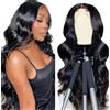 AiPliantfis Parrucca donna capelli veri umani Body Wave Wig T Part Lace Wig with Baby Hair Pre Plucked Free Part Glueless Wig Brazilian Remy Hair Unprocessed Virgin Hair Human Hair Wig for Women 14 Inch
