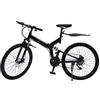 Loohacp Bicicletta pieghevole da 26 pollici, freno a disco pieghevole, 21 marce, 100 kg, per adulti, campeggio, colore nero, per equitazione all'aperto