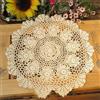 HEIBTENY Tovaglietta all'uncinetto fatta a mano a forma di fiore, tappetino rotondo in stile retrò, centrini in cotone beige, perfetti per tavolo da pranzo