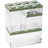 OMADA Design Set di 3 porta spezie + 4 contenitori mattoncino per alimenti con coperchio impilabile e recipiente trasparente di alta qualità - Linea Brickstore