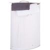 Relaxdays 1x Cesta Porta-Biancheria Angolare in bambù, 60 l, Pieghevole, con Coperchio, Sacco, 65,5x49,5x37 cm, Bianco