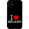 Bahaa's Tee Custodia per iPhone 11 i love Milan, Amo Milano Cool Illustration Graphic Designs