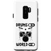 Drumming Gift For A Drummer Drum Custodia per Galaxy S9+ Drums On World Off Batteria Batteria Batterista