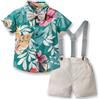 Yanmucy Completi per Bambino Neonato Tutina da Gentiluomini Hawaiano Bambini Piccoli e Neonati Jumpsuit Vestiti Tuta Spiaggia Vacanza Partito Camicia Pantaloncini Set