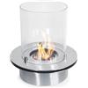 Divina Fire Bruciatore tondo con vetro per camino a bioetanolo biocamino inox 3 lt d.35