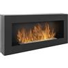 Divina Fire Camino a bioetanolo biocamino da parete Siena Nero L 90 x P 12 x H 40
