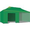 BOUDECH Taman - Gazebo da Giardino 3X6 Impermeabile con Teli Laterali Tendone Pieghevole per fiere e mercati (Verde)