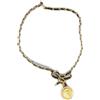 CHANEL Pre-Owned - Collana con pendente 1996 - Donna - placcatura in oro/pietre sintetiche/pelle lucida - Taglia unica