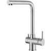 Foster Miscelatore a tre vie con doppio comando e canna girevole 8496 100 finitura acciaio inox