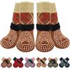 Beautyzoo - Calzini antiscivolo per cani per pavimenti in legno duro, scarpe per cani per pavimentazioni calde/fredde, protezione contro le lesioni e il leccarsi per cani di taglia piccola, media e