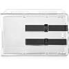 Vicloon Porta badge orizzontale in plastica rigida per 2 carte, porta badge trasparente per ufficio, scuola, carte di credito, patenti di guida e pass (nero)