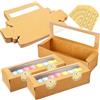 UPKOCH Scatole Per Macaron in Kraft Con Finestra Trasparente 50 Pezzi Scatole Per Macarons Con Adesivo Piccole Con Oblò Per Biscotti Cioccolatini Dolcetti Casa E Pasticceria