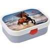 Mepal - Porta Pranzo Campus - Lunchbox Bento per Bambini - Porta Pranzo con Scomparto Bento e Forchetta - Con Chiusura a Clip - Senza BPA e Lavabile in Lavastoviglie - 750 ml - Wild Horse