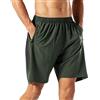 HMIYA Pantaloncini da Corsa da Uomo ad Asciugatura Rapida con Tasca con Zip(Verde Militare M)