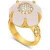 PASQUALE BRUNI Anello fiore bon ton classic in oro rosso con diamanti e quarzo bianco