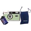 AgfaPhoto Analogue 35 mm Compact Film Camera verde menta set: pellicola per immagini in bianco e nero + batteria