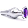 BONDAGERIE® Plug anale Sextoy 100% Sicuro lungo affusolato, sacchetto incluso, diamante Viola, donna uomo dilatatoreTaglia M