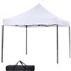 BAKAJI Gazebo Tessuto Poliestere Struttura in Metallo Fiera Mercato Giardino (Bianco)