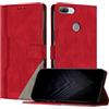 Netany Custodia Compatibile con Huawei Honor 9 Lite,custodia magnetica in pelle PU con [Slot Cart] [Supporto Stand] [Magnetica] (Rosso)