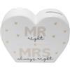 GRUSS & CO Salvadanaio a forma di cuore con motivo Mr & Mrs