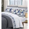 BIANCHERIAWEB SONNI CALDI E PROFONDI CON BIANCHERIAWEB Completo Lenzuola Linea Pensieri Delicati in 100% Cotone Dis. Gnomi Blu Matrimoniale Blu