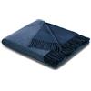 biederlack Plaid con frange cashmere colore jeans marina dimensioni 150x200